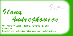 ilona andrejkovics business card